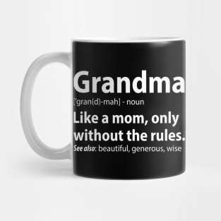 Grandma Definition, Funny Gift for Grandmother Mug